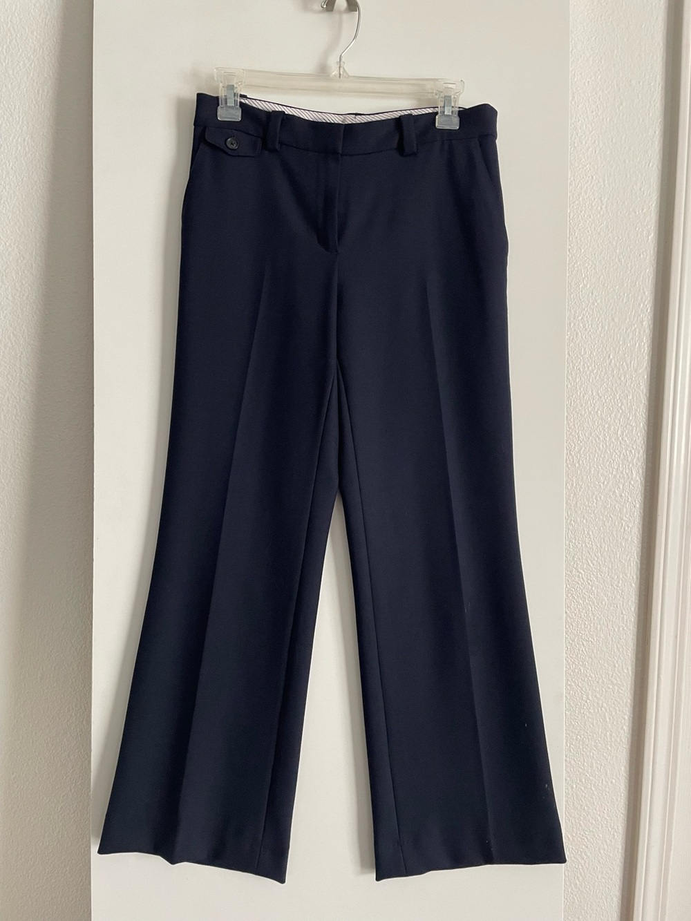 Brooks Brothers Wool Blend Mid Rise Trousers Pants Navy Blue